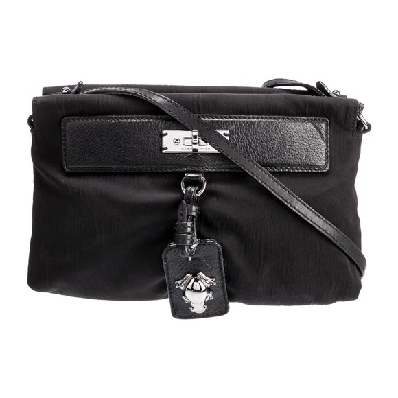 Marc Jacobs frog shoulder bag purse black nylon/ leather - Picture 14 of 15